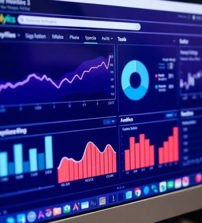 Gros plan d'un écran d'ordinateur avec des analyses de sites Web.