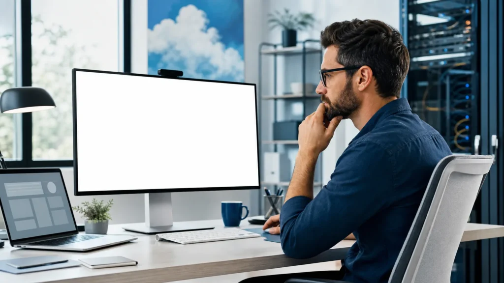 Laptop displaying WordPress White Screen of Death error page